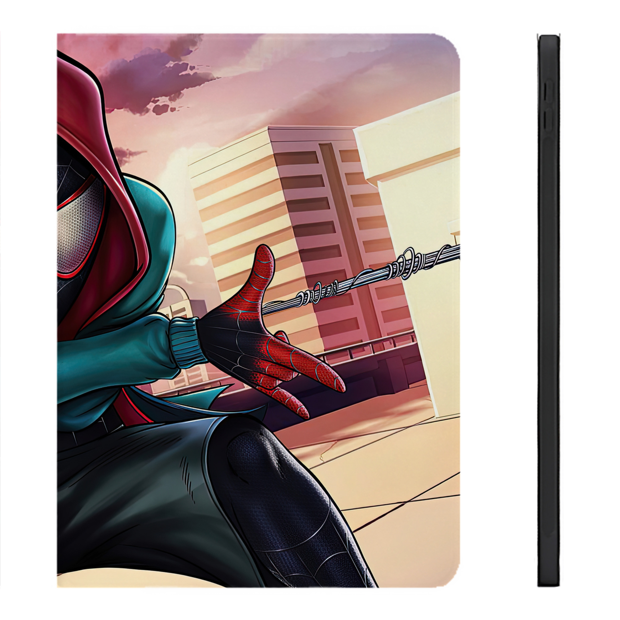 （画像用） Spider Man スパイダーマン IPadケース ペンホルダー付き ブックスタイルデザイン